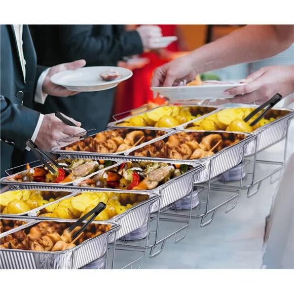 Disposable Chafing Dish Buffet Set, 33 Pcs of Chafing Servers with Covers (9x13) - Picture 7 of 7